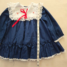 Load image into Gallery viewer, Vintage Bryan Navy Long Sleeve Dress 2t/3t
