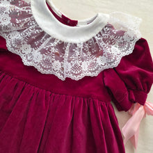 Load image into Gallery viewer, Vintage Bryan Velvet Lace Dress 4t
