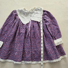 Load image into Gallery viewer, Vintage Purple Floral Long Sleeve Dress 2t/3t
