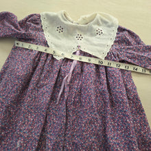 Load image into Gallery viewer, Vintage Purple Floral Long Sleeve Dress 2t/3t
