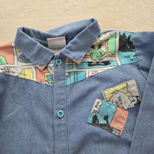 Load image into Gallery viewer, Vintage Comic Buttondown Long Sleeve 24 months
