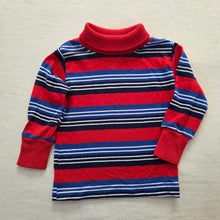 Load image into Gallery viewer, Vintage Healthtex Red/Blue Striped Turtleneck 2t
