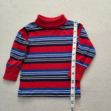Load image into Gallery viewer, Vintage Healthtex Red/Blue Striped Turtleneck 2t
