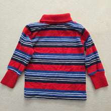 Load image into Gallery viewer, Vintage Healthtex Red/Blue Striped Turtleneck 2t
