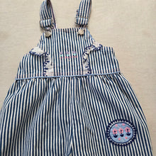 Load image into Gallery viewer, Vintage Healthtex Girly Flower + Striped Denim Overalls 3t
