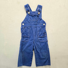 Load image into Gallery viewer, Vintage Blue 100% Cotton Overalls 18-24 months
