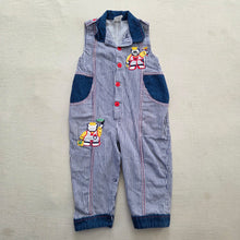 Load image into Gallery viewer, Vintage Construction Bears Striped Pantsuit 24 months

