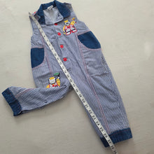 Load image into Gallery viewer, Vintage Construction Bears Striped Pantsuit 24 months
