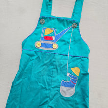 Load image into Gallery viewer, Vintage Excavator Applique Overalls 3t
