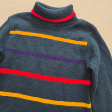 Load image into Gallery viewer, Vintage Multicolored Striped Green Knit Dress kids 7
