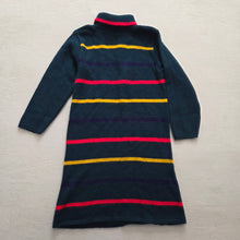 Load image into Gallery viewer, Vintage Multicolored Striped Green Knit Dress kids 7
