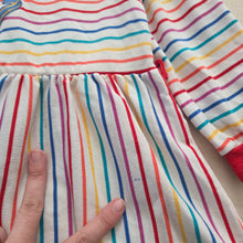 Load image into Gallery viewer, Vintage Healthtex Rainbow Striped Heart Dress 3t
