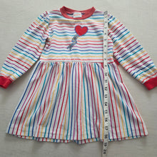 Load image into Gallery viewer, Vintage Healthtex Rainbow Striped Heart Dress 3t
