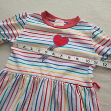 Load image into Gallery viewer, Vintage Healthtex Rainbow Striped Heart Dress 3t
