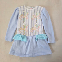 Load image into Gallery viewer, Vintage Carousel Blue Ruffled Dress kids 6
