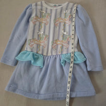 Load image into Gallery viewer, Vintage Carousel Blue Ruffled Dress kids 6
