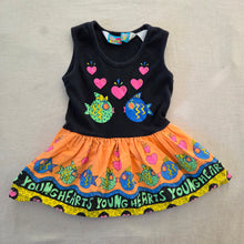 Load image into Gallery viewer, Vintage Neon Fish + Black Tunic 2t/3t
