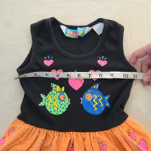Load image into Gallery viewer, Vintage Neon Fish + Black Tunic 2t/3t
