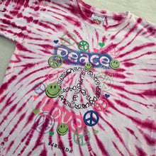 Load image into Gallery viewer, Y2k Bermuda "Peace Love" Tie Dye Tee kids 8/10
