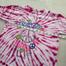 Load image into Gallery viewer, Y2k Bermuda "Peace Love" Tie Dye Tee kids 8/10
