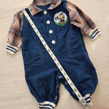 Load image into Gallery viewer, Vintage Hiking Bear Navy/Plaid Bodysuit 3-6 months
