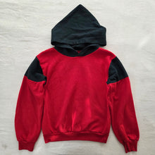 Load image into Gallery viewer, Vintage Color Block Red/Black  Hoodie kids 6/7
