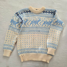 Load image into Gallery viewer, Vintage Wool Reindeer Pattern Knit Sweater kids 8/10 *flaw
