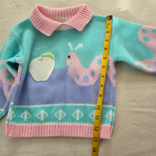 Load image into Gallery viewer, Vintage Worm + Apple Knit Sweater 2t/3t
