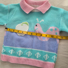 Load image into Gallery viewer, Vintage Worm + Apple Knit Sweater 2t/3t
