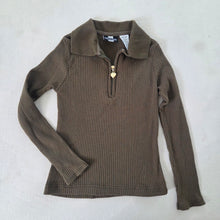 Load image into Gallery viewer, Vintage 90s Ribbed Zip Girls Long Sleeve kids 6
