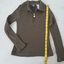 Load image into Gallery viewer, Vintage 90s Ribbed Zip Girls Long Sleeve kids 6
