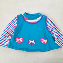 Load image into Gallery viewer, Vintage Heart Colorful Striped Long Sleeve 24 months
