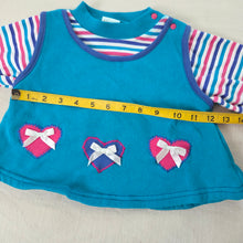 Load image into Gallery viewer, Vintage Heart Colorful Striped Long Sleeve 24 months
