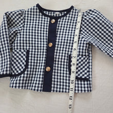 Load image into Gallery viewer, Vintage Navy Gingham Sweater 18-24 months

