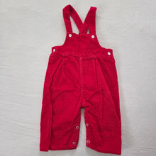 Load image into Gallery viewer, Vintage 60s Red Cord Overalls 3-6 months
