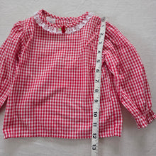 Load image into Gallery viewer, Vintage Girly Red Gingham Long Sleeve 2t
