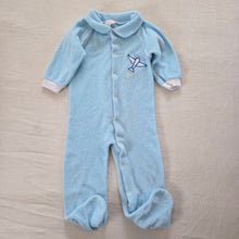 Load image into Gallery viewer, Vintage Airplane Terrycloth Footed PJs 6 months
