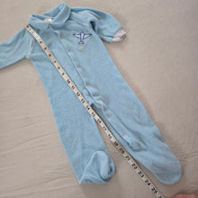 Load image into Gallery viewer, Vintage Airplane Terrycloth Footed PJs 6 months
