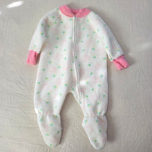 Load image into Gallery viewer, Vintage Floral Fleece Footed PJs 3 months
