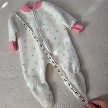 Load image into Gallery viewer, Vintage Floral Fleece Footed PJs 3 months

