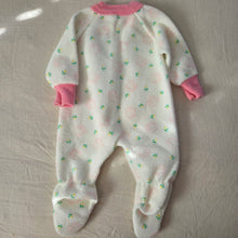 Load image into Gallery viewer, Vintage Floral Fleece Footed PJs 3 months

