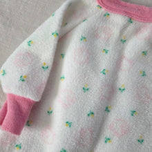 Load image into Gallery viewer, Vintage Floral Fleece Footed PJs 3 months
