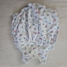 Load image into Gallery viewer, Vintage Nautical Bubble Romper 0-3 months
