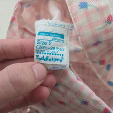 Load image into Gallery viewer, Vintage Tulip Pink Gingham Shortalls 12-18 months
