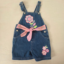 Load image into Gallery viewer, Vintage Y2k Flower Denim Shortalls 4t
