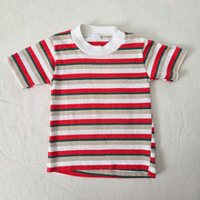 Load image into Gallery viewer, Vintage 80s Red/Green/Tan Striped Tee 2t/3t
