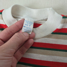 Load image into Gallery viewer, Vintage 80s Red/Green/Tan Striped Tee 2t/3t
