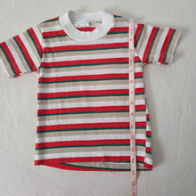 Load image into Gallery viewer, Vintage 80s Red/Green/Tan Striped Tee 2t/3t
