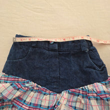 Load image into Gallery viewer, Vintage Ruffled Plaid Jean Skirt 5t

