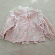 Load image into Gallery viewer, Vintage Pink Pattern Frilly Top 3-6 months
